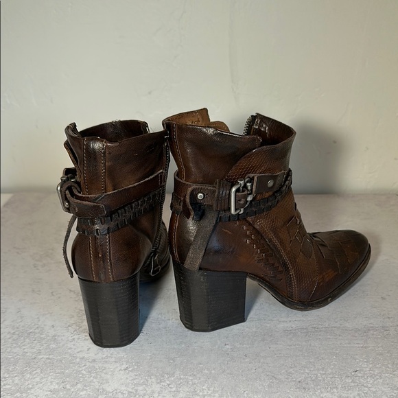 A.S.98 Brown Heeled Boots - Picture 4 of 5
